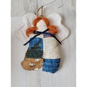 Plush Angel Patchwork AS IS ornament Xmas decor